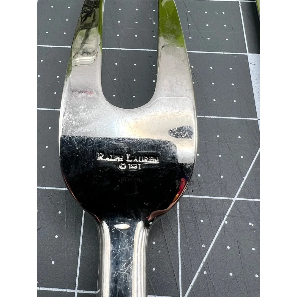 Ralph Lauren Equestrian Braid 2pc Roast Carving Set Silverplate 1991
